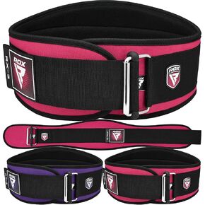 RDX Women Weight Lifting Belt 6.5" Curved Padded Back Lumbar Support, Fitness Strength Training, Core Exercise Workout Bodybuilding Powerlifting Deadlifts Squats, Ladies Home Gym Equipment