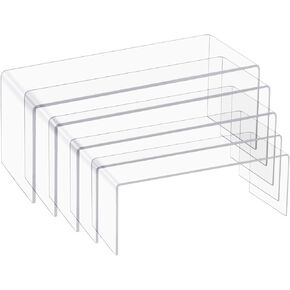 5pcs 1 Set Acrylic Risers for Display Clear Acrylic Riser Display Stands Acrylic Display Risers for Show Funko Pop Figures, Cupcake, Jewelry, Toys, Perfume and More