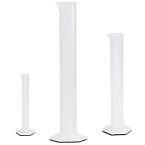 Plastic Graduated Cylinder Set, 3 Sizes - 10, 50, & 100ml, Polypropylene, Karter Scientific 219H2