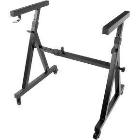 Heavy Duty Z-Style Keyboard Stand with 360° Swivel wheels 2 with Lock 23.6-35.4" / 60-90cm Adjustable Height and 23.2-40.6" / 59-103cm Adjustable Width