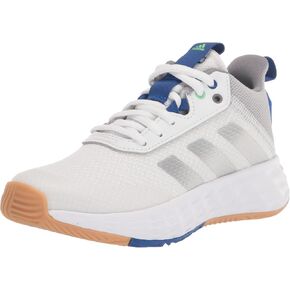 adidas Originals Flex Basketball Shoe, White/Silver Metallic/Team Royal Blue, 12 US Unisex Little Kid