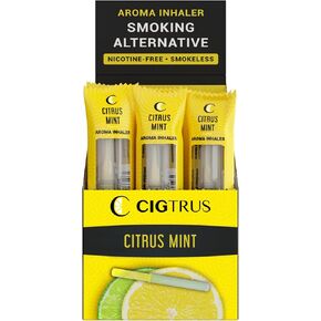 Cigtrus Smokeless Air Inhaler - Natural Smoking Alternative | Tobacco-Free, Nicotine-Free, & Non-Electric | Oral Fixation Relief - Quit Smoking Aid & Stop Vaping Aid | ICY Peppermint- 20 Pieces