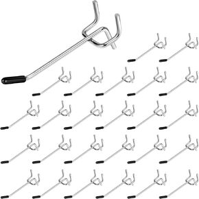 Pegboard Hooks 55 Pack 2 Inches, Peg Board Hooks for Hanging, Fit 1/4" 1/8" Peg Board Organizer Accessories for Garage, Store