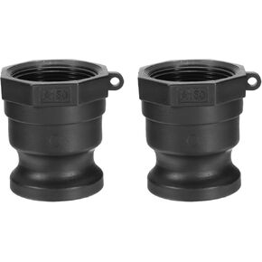 PATIKIL Poly Cam Lock Fittings, 2 Pcs Part a 1.5" Male Adapter x 1.5" Female NPT Thread Cam Groove Hose Fittings Polypropylene Cam Lock Fittings, Black