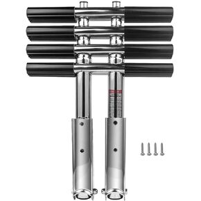 4 Step Boat Ladder,304 Stainless Steel Telescoping Dive Ladder,Folding Heavy Duty Metal Ladder for Marine Boat,Fishing Boat,Pontoon Boat,Yacht