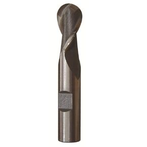 Drill America 7/8" X 7/8" High Speed Steel 2 Flute Single End Ball End Mill, DWC Series