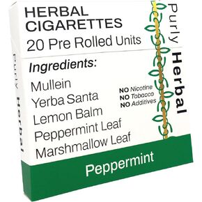 Herbal Cigarettes | Peppermint | 20 Herbal Cigarettes | Tobacco & Nicotine Free | Premium Blend