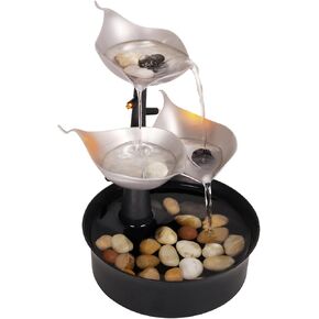 نوافير مياه داخلية، نافورة مياه على سطح الطاولة بثلاث طبقات مع ضوء LED قابل للتعديل، نافورة شلال مكتب صغير لغرفة المعيشة/مكتب زين/ديكور المنزل، بدون جرس، غير ديناميكي in Kuwait