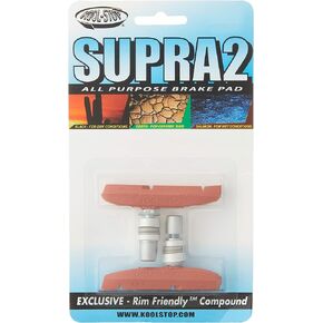 Kool-Stop Supra 2, Linear Pull Pads, Threaded Posts, Salmon, Pair