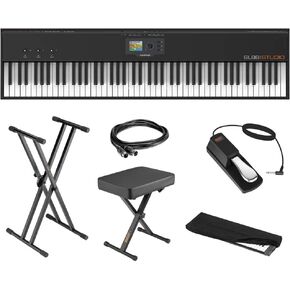 StudioLogic SL88 Studio 88-Key USB/MIDI Keyboard Controller Bundle with Keyboard Stand, Piano Bench, Sustain Pedal, MIDI Cable & Dust Cover in Kuwait