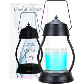 Candle Warmer Lamp Enhances Home Ambiance - Includes 2H/4H/8H Timer & 2 Bulbs - Lantern Works Best w/ Scented Candles, Wax Melts, Essential Oils - Dimmable Top Down Melter With No Flame, Soot Or Smoke