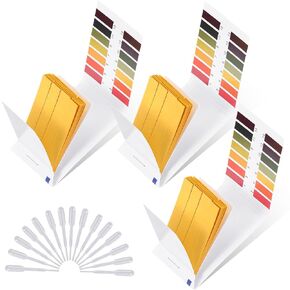 pH Test Strips with Test Pipette Droppers and 1 Storage Case Full Range 1-14 Universal pH Test Litmus Paper pH Strips Water pH Tester pH Paper Test Strips for Wine Saliva Urine Soil (3 Pack)