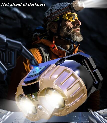 2 pcs Headlamp, headlamp Flashlight, LED headlamp, Built-in Strong Light COB Charging with Sensor Waterproof Design, Multi-Function Induction headlamp Outdoor Multi-Purpose Mini headlamp in Saudi Arabia