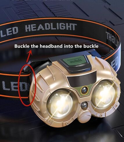 2 pcs Headlamp, headlamp Flashlight, LED headlamp, Built-in Strong Light COB Charging with Sensor Waterproof Design, Multi-Function Induction headlamp Outdoor Multi-Purpose Mini headlamp in Saudi Arabia