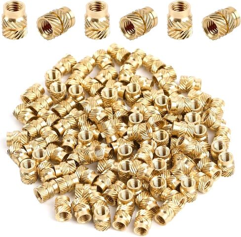 120 قطعة صواميل نحاسية مطبوعة ثلاثية الأبعاد، M3 × 4.6 مم × 5.7 مم إدراج ملولب نحاسي، براغي طابعة ثلاثية الأبعاد، صامولة نحاسية حرارية مخرشة، صامولة إدراج نحاسية للأصداف البلاستيكية للسيارات أجزاء طباعة ثلاثية الأبعاد in Kuwait