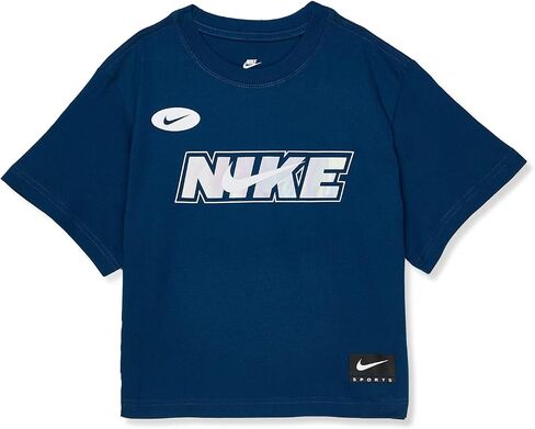 Nike Girl's NSW Boxy Icon Clash Tee (Little Kids/Big Kids) Valerian Blue MD (10-12 Big Kid) in Saudi Arabia