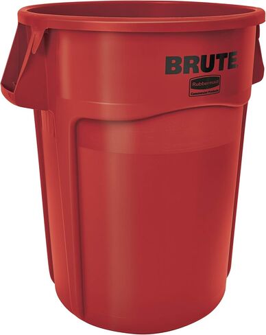 Rubbermaid Commercial Products BRUTE Heavy-Duty Round Trash/Garbage Can with Venting Channels, 55 Gallon, Gray, Trash Can/Waste Container for Home/Garage/Bathroom/Outdoor/Driveway (Pack of 1) in Saudi Arabia