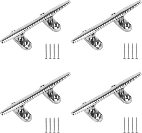 Boat Cleat,Dock Cleats 4/5/6/8/10/12 inch,316 Stainless Steel Boat Dock Cleats,Boat Docking Cleat Rope Cleats,Open Base Dock Cleats for Boat,Yacht,Decks,Nautical Decor,Screws Included(2Pack/4Pack) in Saudi Arabia