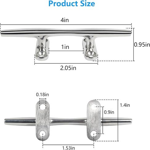 Boat Cleat,Dock Cleats 4/5/6/8/10/12 inch,316 Stainless Steel Boat Dock Cleats,Boat Docking Cleat Rope Cleats,Open Base Dock Cleats for Boat,Yacht,Decks,Nautical Decor,Screws Included(2Pack/4Pack) in Saudi Arabia