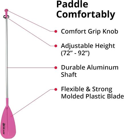 SeaSense Ex-O Blade 1 Adjustable Stand-Up Kayak Paddle, 72" - 92" - Aluminum Shaft, Comfort Grip Knob - for Adults, Great for Recreational Paddling, Touring, Racing & SUP Yoga in Saudi Arabia