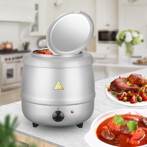 Valgus Commercial Grade 10.5QT Soup Kettle Warmer with Stainless Steel Hinged Lid, Detachable Pot,Temperature Control Knob for Big Family Gathering and Restaurant in Saudi Arabia