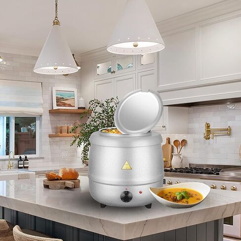 Valgus Commercial Grade 10.5QT Soup Kettle Warmer with Stainless Steel Hinged Lid, Detachable Pot,Temperature Control Knob for Big Family Gathering and Restaurant in Saudi Arabia