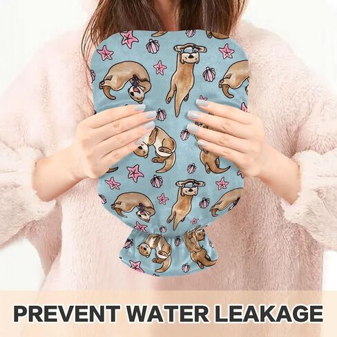 Naanle Watercolor Octopus Hot Water Bottle with Cover Transparent Warm Water Bottle 1L Hot Water Bag for Bed Hand Feet Warmer Pain Relief Hot and Cold Therapy in Kuwait