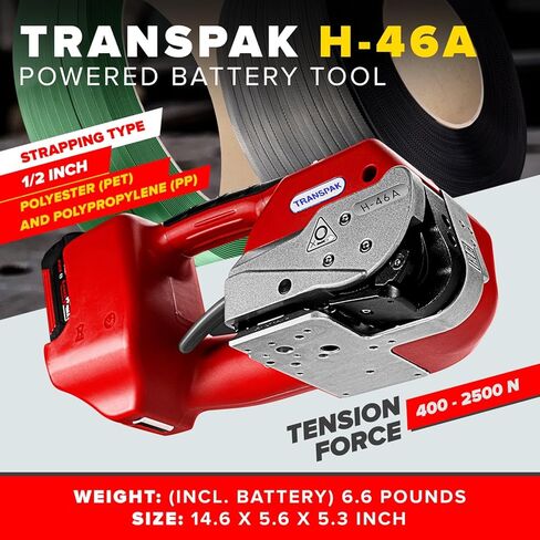 IDL Packaging Transpak H-46B-58 Battery-Powered Premium Industrial Strapping Tool for 5/8" Polyester (PET) and Polypropylene (PP) Strapping - High-Speed Packaging Strapping Machine in Saudi Arabia