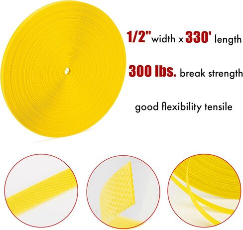1/2" x 300' Polypropylene (PP) Strapping Roll, 300 lbs Break Strength– Affordable and Lightweight Strapping（100m Black） in Saudi Arabia