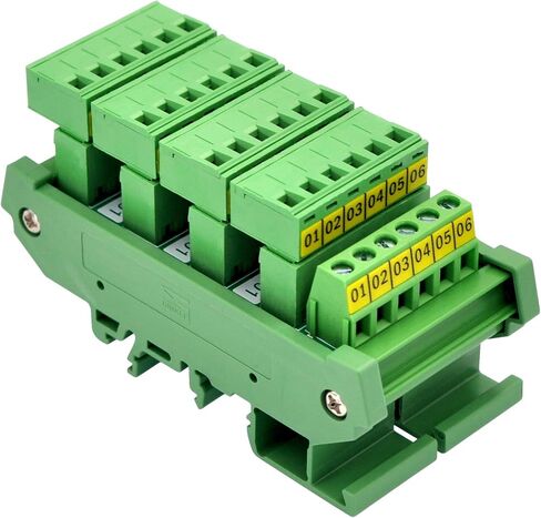Slim DIN Rail Mount 10A/300V Pluggable Screw Terminal Block Distribution Module (5x6 Position) in Kuwait