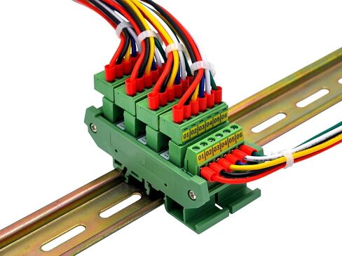 Slim DIN Rail Mount 10A/300V Pluggable Screw Terminal Block Distribution Module (5x6 Position) in Kuwait