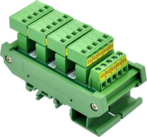 Slim DIN Rail Mount 10A/300V Pluggable Screw Terminal Block Distribution Module (5x6 Position) in Kuwait