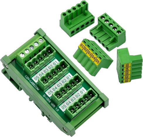 Slim DIN Rail Mount 10A/300V Pluggable Screw Terminal Block Distribution Module (5x6 Position) in Kuwait