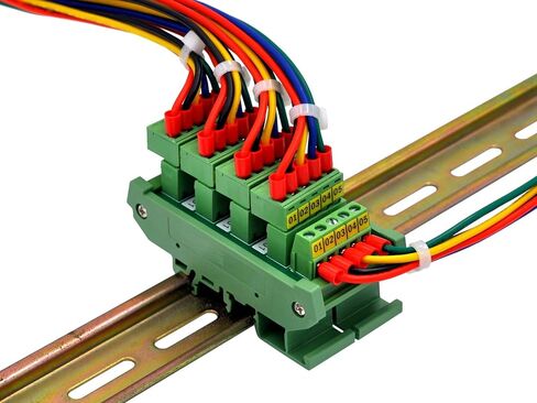 Slim DIN Rail Mount 10A/300V Pluggable Screw Terminal Block Distribution Module (5x6 Position) in Kuwait