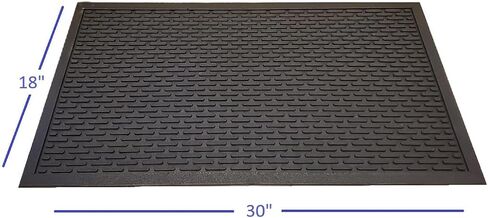 حصيرة مكشطة Kovot Ridge من المطاط المتين شديد التحمل للمدخل الداخلي والخارجي للاستخدام في المناطق الجافة والرطبة في الشتاء للثلج والجليد غير قابل للانزلاق - 76.2 سم × 45.72 سم in Kuwait