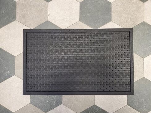 حصيرة مكشطة Kovot Ridge من المطاط المتين شديد التحمل للمدخل الداخلي والخارجي للاستخدام في المناطق الجافة والرطبة في الشتاء للثلج والجليد غير قابل للانزلاق - 76.2 سم × 45.72 سم in Kuwait