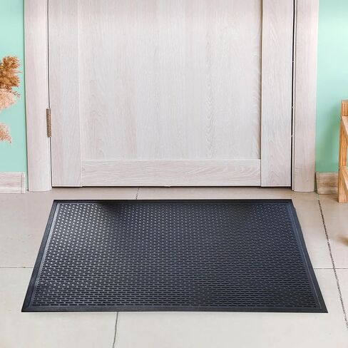 حصيرة مكشطة Kovot Ridge من المطاط المتين شديد التحمل للمدخل الداخلي والخارجي للاستخدام في المناطق الجافة والرطبة في الشتاء للثلج والجليد غير قابل للانزلاق - 76.2 سم × 45.72 سم in Kuwait