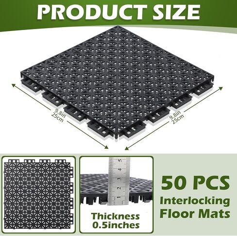 50 حزمة من سجادات الأرضية المتشابكة للصرف مقاس 9.8 × 9.8 بوصة، بلاط أرضيات غير قابل للانزلاق، وسادة متشابكة للفناء والشرفة وحمام السباحة والمطبخ ومنطقة الحيوانات الأليفة in Kuwait