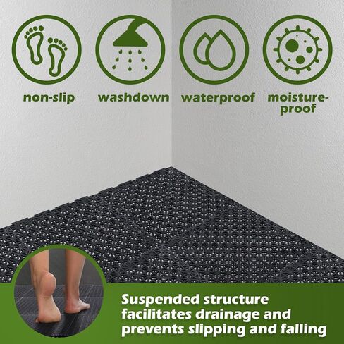 50 حزمة من سجادات الأرضية المتشابكة للصرف مقاس 9.8 × 9.8 بوصة، بلاط أرضيات غير قابل للانزلاق، وسادة متشابكة للفناء والشرفة وحمام السباحة والمطبخ ومنطقة الحيوانات الأليفة in Kuwait