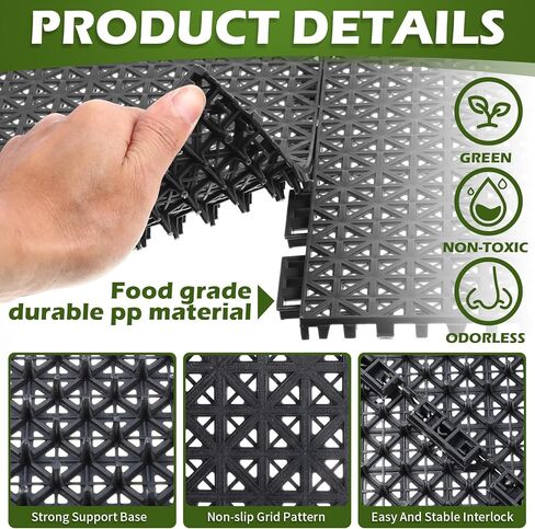 50 حزمة من سجادات الأرضية المتشابكة للصرف مقاس 9.8 × 9.8 بوصة، بلاط أرضيات غير قابل للانزلاق، وسادة متشابكة للفناء والشرفة وحمام السباحة والمطبخ ومنطقة الحيوانات الأليفة in Kuwait