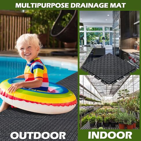 50 حزمة من سجادات الأرضية المتشابكة للصرف مقاس 9.8 × 9.8 بوصة، بلاط أرضيات غير قابل للانزلاق، وسادة متشابكة للفناء والشرفة وحمام السباحة والمطبخ ومنطقة الحيوانات الأليفة in Kuwait