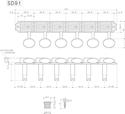 Gotoh Locking Tuners (SD91-MG) 6 In-Line Vintage Style Tuning Pegs Electric and Acoustic Guitar Machine Heads Nickel in Saudi Arabia