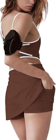 SENSERISE Womens Tennis Dress Built in Shorts & Bra Workout Skort Dress Athletic Golf Criss Cross Back Dress in Saudi Arabia