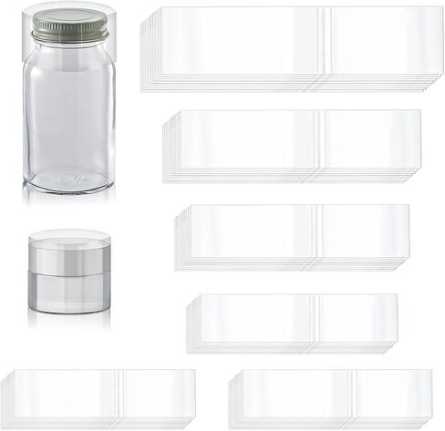 480Pcs 6 Large Sizes PVC Heat Shrink Wrap Bands, Clear Heat Shrink Wrap Film Bottle Shrink Bands Perforated Shrink Seal Bands for Essential Oil Bottle Jars in Saudi Arabia
