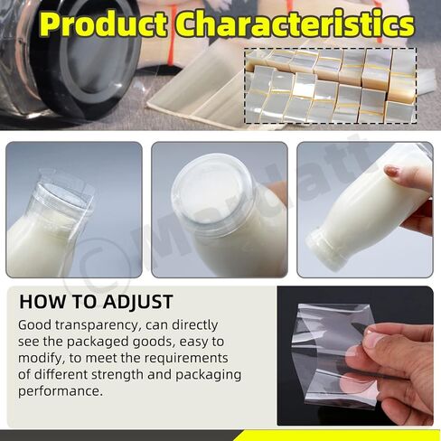 480Pcs 6 Large Sizes PVC Heat Shrink Wrap Bands, Clear Heat Shrink Wrap Film Bottle Shrink Bands Perforated Shrink Seal Bands for Essential Oil Bottle Jars in Saudi Arabia