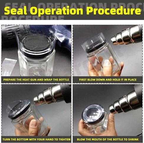 480Pcs 6 Large Sizes PVC Heat Shrink Wrap Bands, Clear Heat Shrink Wrap Film Bottle Shrink Bands Perforated Shrink Seal Bands for Essential Oil Bottle Jars in Saudi Arabia