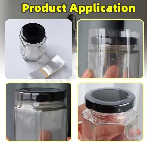 480Pcs 6 Large Sizes PVC Heat Shrink Wrap Bands, Clear Heat Shrink Wrap Film Bottle Shrink Bands Perforated Shrink Seal Bands for Essential Oil Bottle Jars in Saudi Arabia