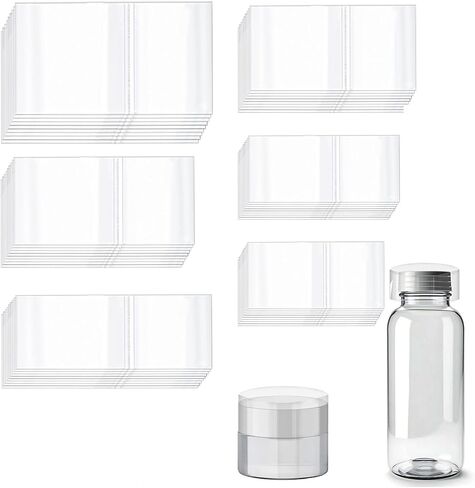 480Pcs 6 Large Sizes PVC Heat Shrink Wrap Bands, Clear Heat Shrink Wrap Film Bottle Shrink Bands Perforated Shrink Seal Bands for Essential Oil Bottle Jars in Saudi Arabia