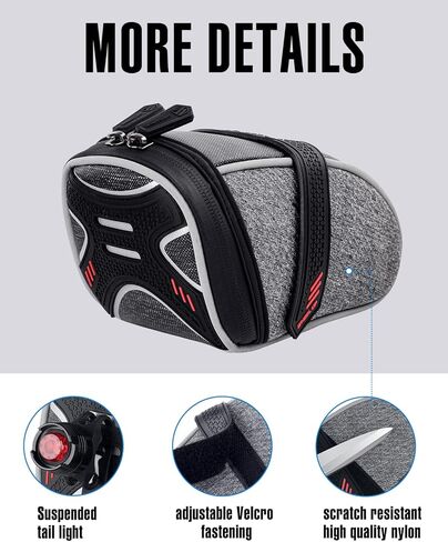 حقيبة الدراجة تحت المقعد من WATERFLY: حقيبة سرج الدراجة على الطرق الجبلية لركوب الدراجات، حزمة مقعد Mtb، حقيبة سرج الدراجة، حقيبة مقعد الدراجة، حقيبة تحت السرج، أداة إسفين تحت المقعد، حقيبة الدراجة in Kuwait