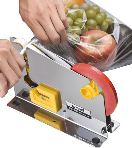 سدادة الأكياس من Excell ET-606STK EZ-Cut، هيكل من الفولاذ المقاوم للصدأ؛ أداة تشذيب مدمجة، قطر أساسي 3 بوصة، عرض شريط 1/2 بوصة، مثبت الشريط، ثقوب مثقوبة مسبقًا على القاعدة للتركيب، فضي in Kuwait